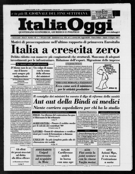 Italia oggi : quotidiano di economia finanza e politica